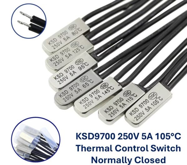 KSD9700 250V 5A 105°C Thermal Control Switch12 nc