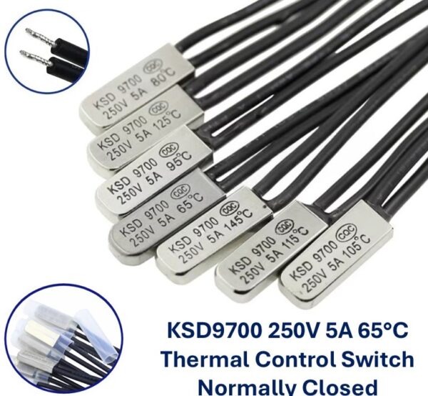 KSD9700 250V 5A 65°C Thermal Control Switch12 nc