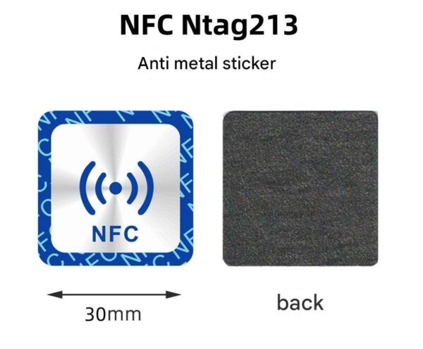 NTAG213 30mm NFC Square Sticker Label 13.56MHz
