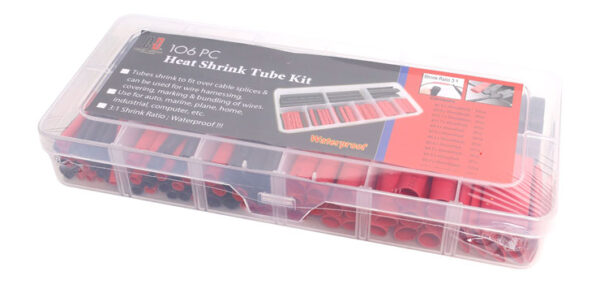 106pc RedBlack Adhesive Heat Shrink Tubing