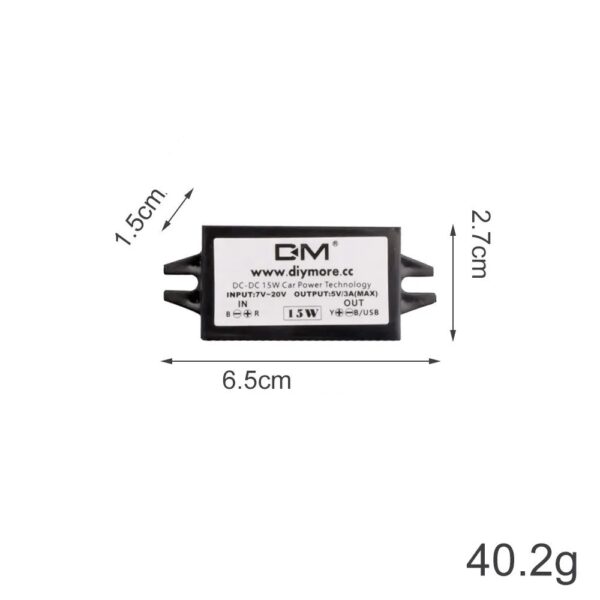 Waterproof DC-DC 12V Step Down 5V USB C Car Power Supply 3A