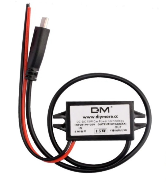 Waterproof DC-DC 12V Step Down 5V USB C Car Power Supply 3A