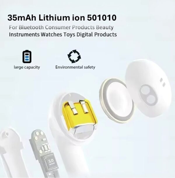 501010 3.7V 35mAh Lithium ion polymer Battery