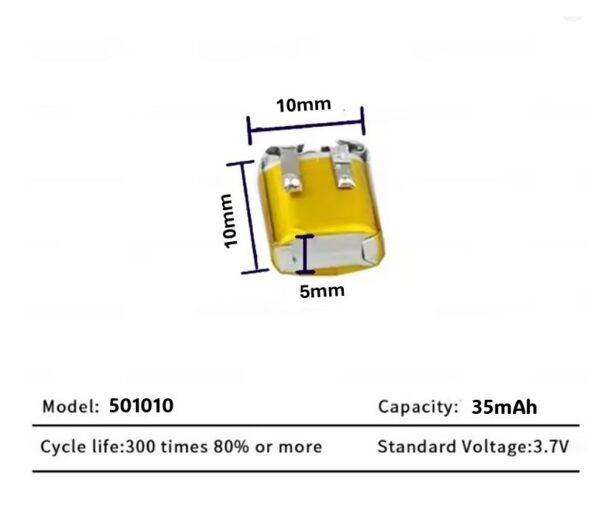 501010 3.7V 35mAh Lithium ion polymer Battery